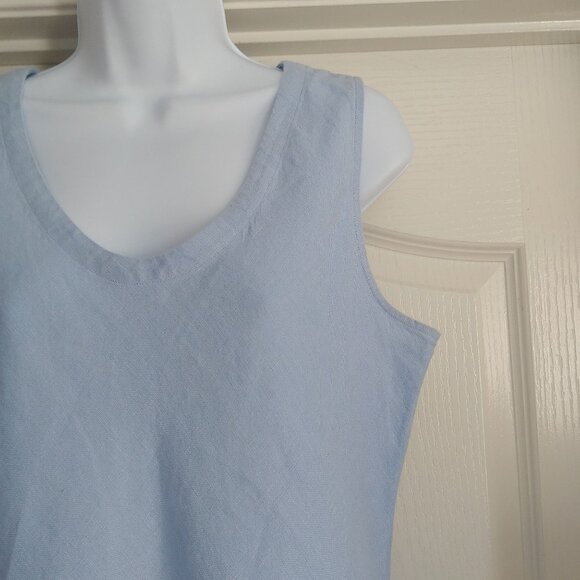Eileen Fisher Ice Blue Irish Linen Shift Dress Lagom Cottage Lagonlook L - Picture 4 of 13